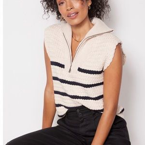 NWT from Evereve is a John+Jenn quarter zip sleeveless sweater